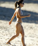 Coleen McLoughlin in bikini at beach in Barbados