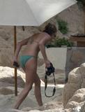 Jennifer Aniston in green bikini in Cabo in Mexico
