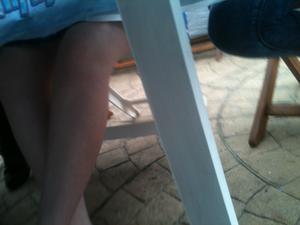 Spying a cutie at party under table feet candid skirt -k4iuwsavbc.jpg